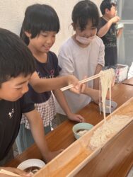 流しそうめんとスイカ割り